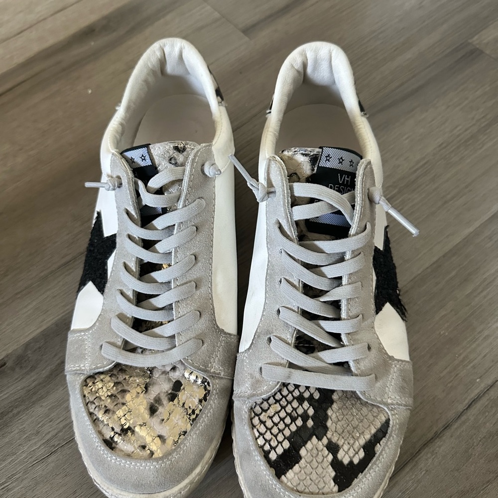 Women's Gray and White Sneakers